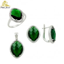 Gümüş zirkon taşlı set